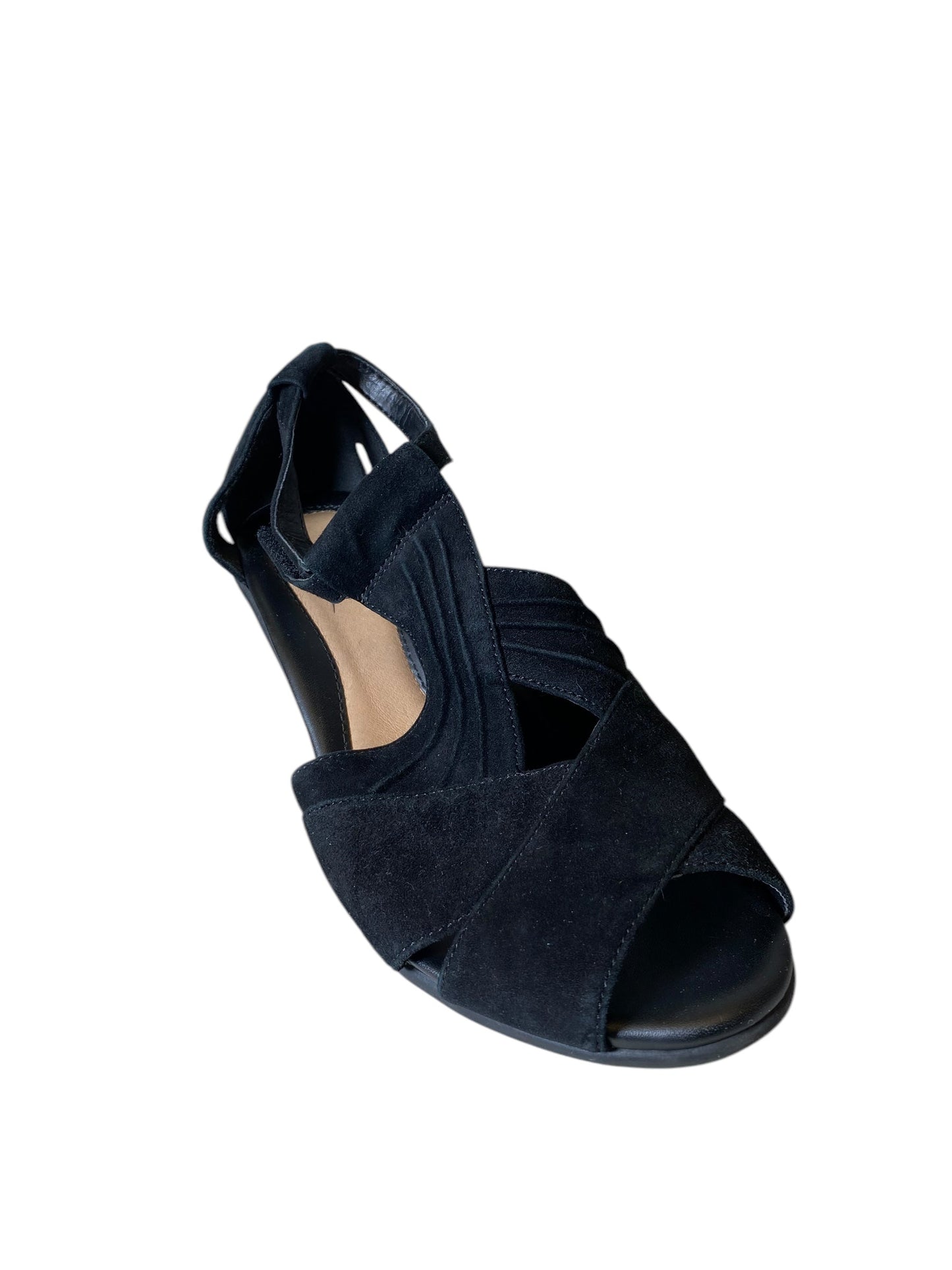 Sandals Heels Wedge By Earth In Black, Size: 9.5