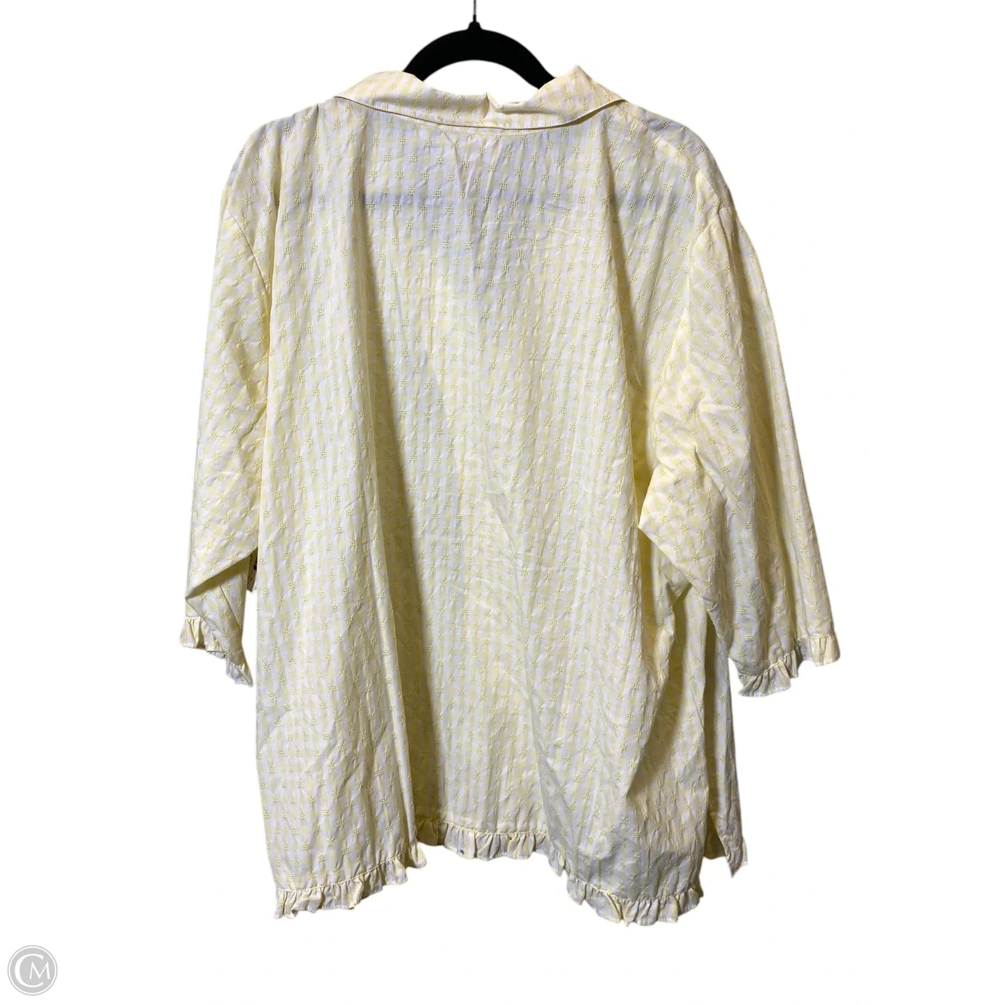 Blouse 3/4 Sleeve By Cmc In Yellow, Size: 3x
