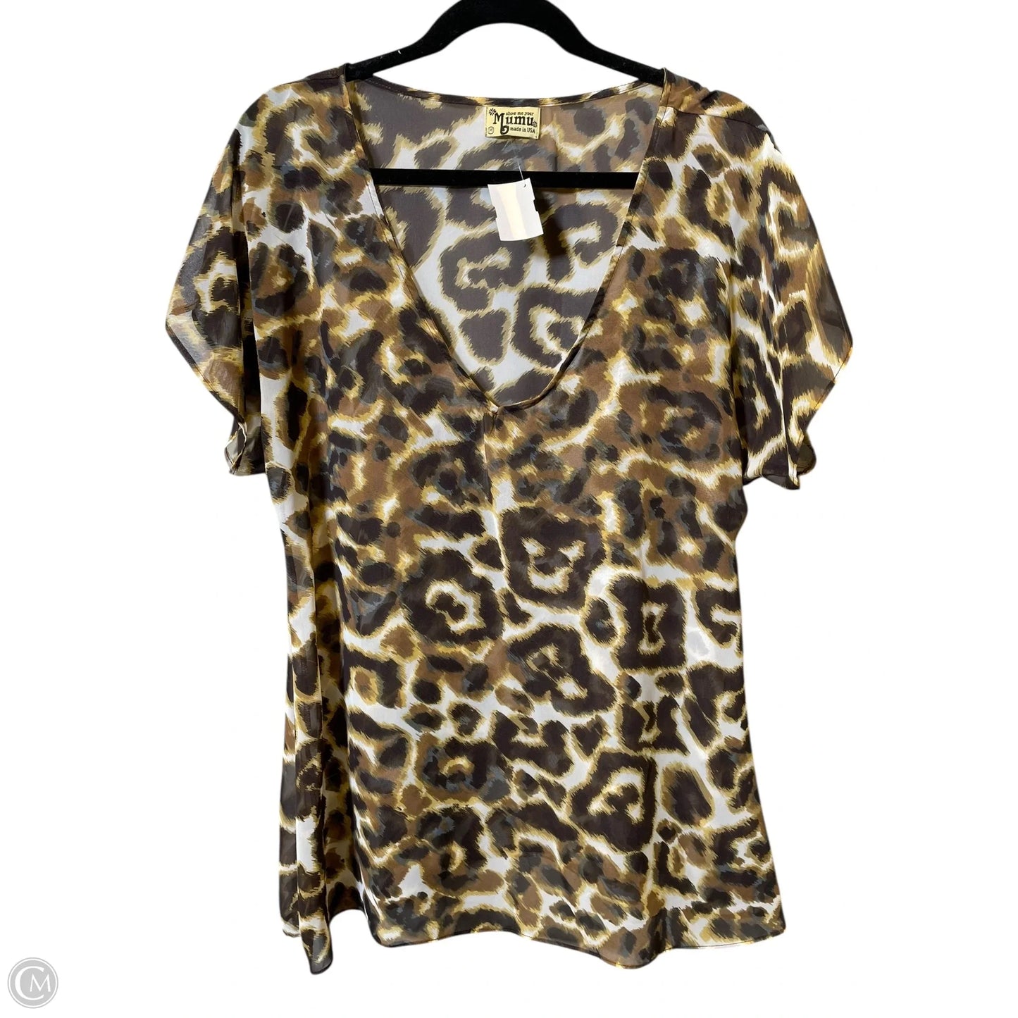 Top Short Sleeve By Show Me Your Mumu In Animal Print, Size: M