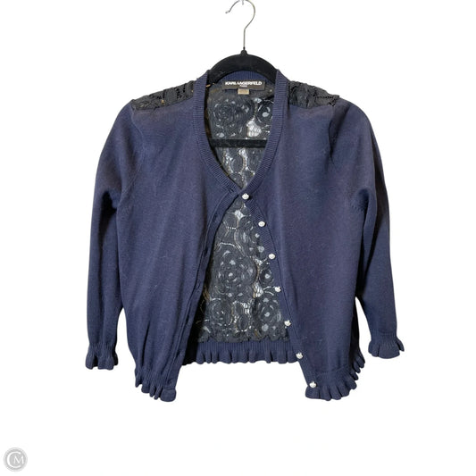 Cardigan By Karl Lagerfeld In Blue, Size: S