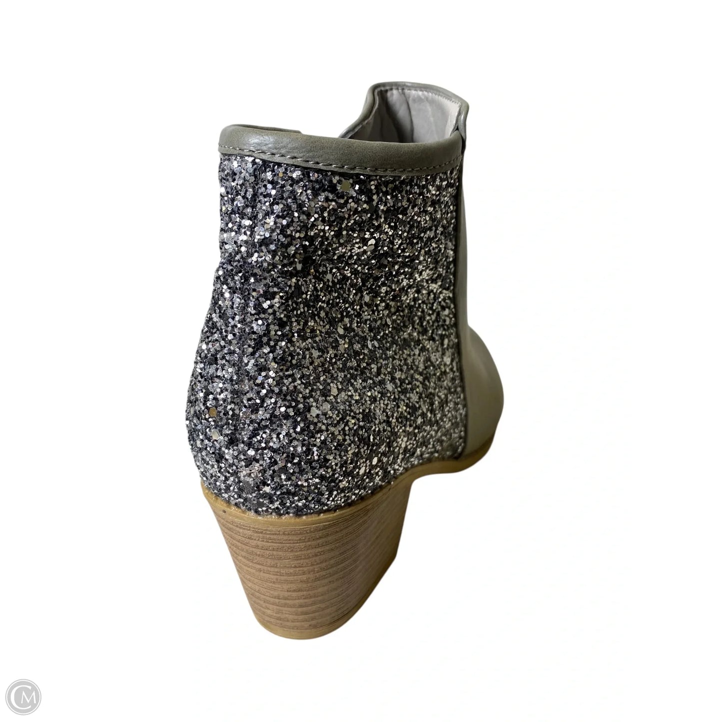 Boots Ankle Heels By Clothes Mentor In Grey & Silver, Size: 10