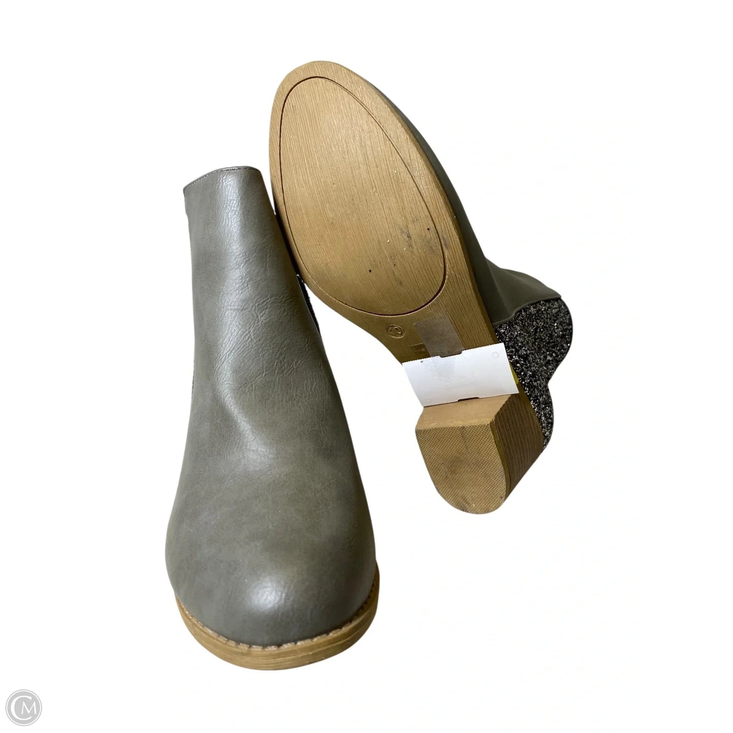 Boots Ankle Heels By Clothes Mentor In Grey & Silver, Size: 10