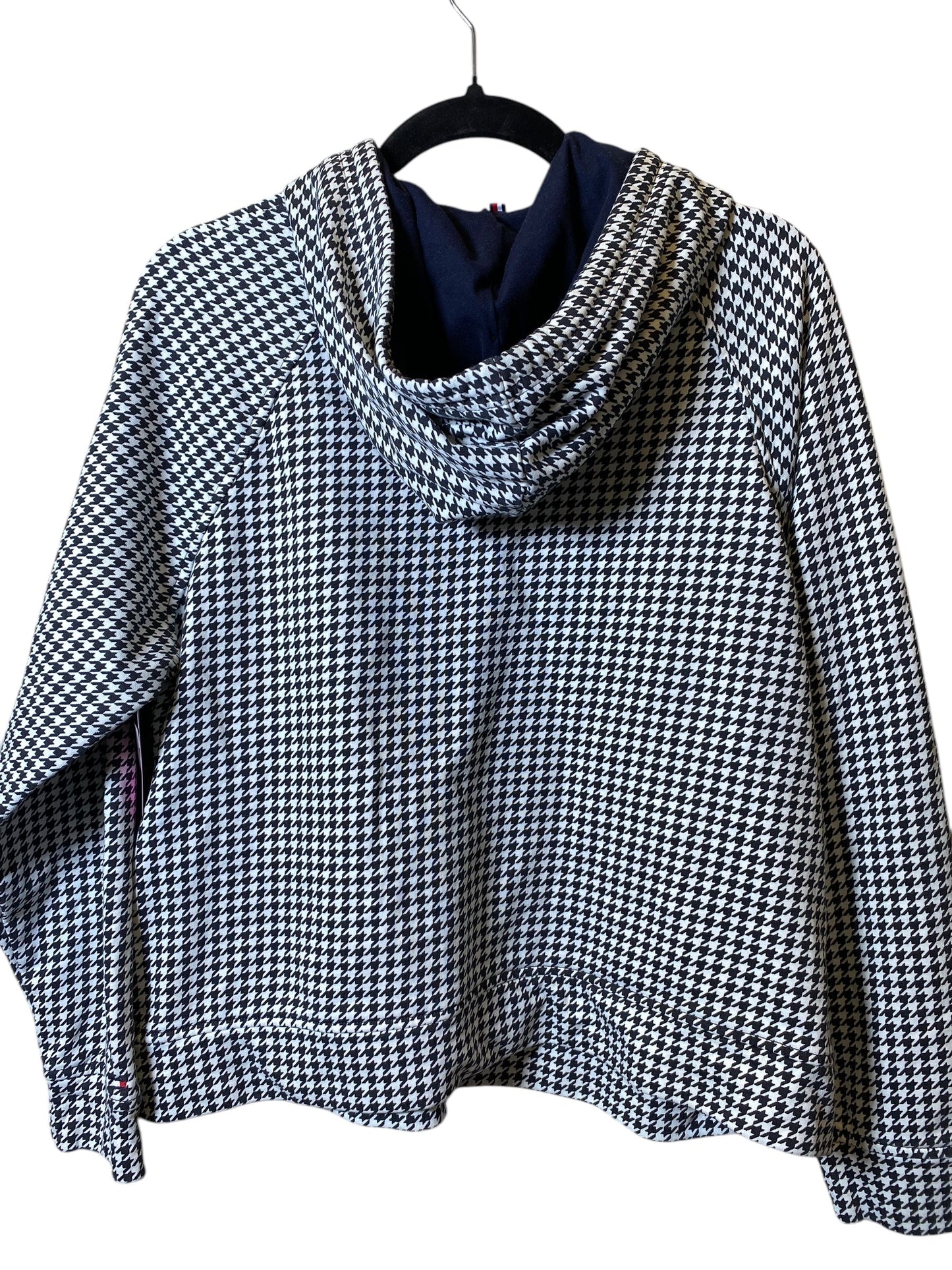 Sweatshirt Hoodie By Tommy Hilfiger In Black & White, Size: Xl