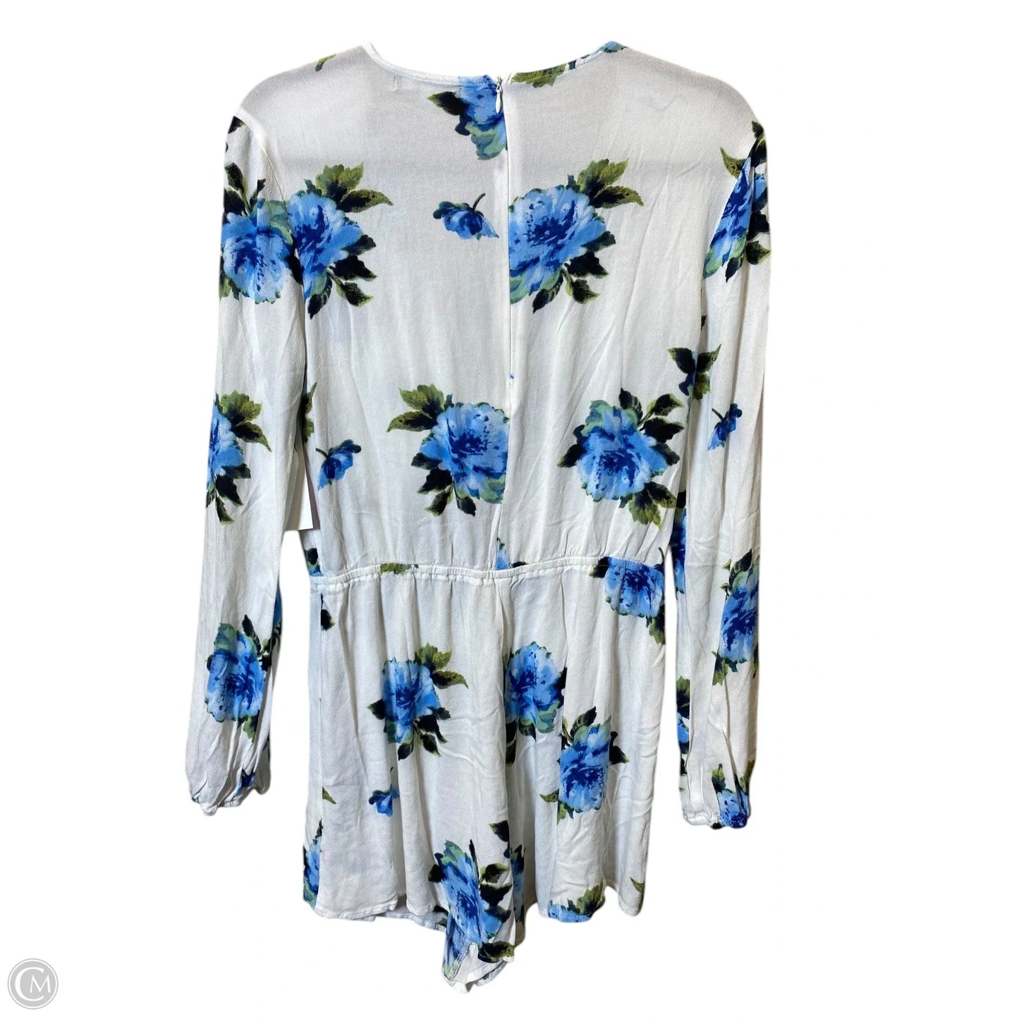 Romper By Clothes Mentor In Blue & White, Size: L