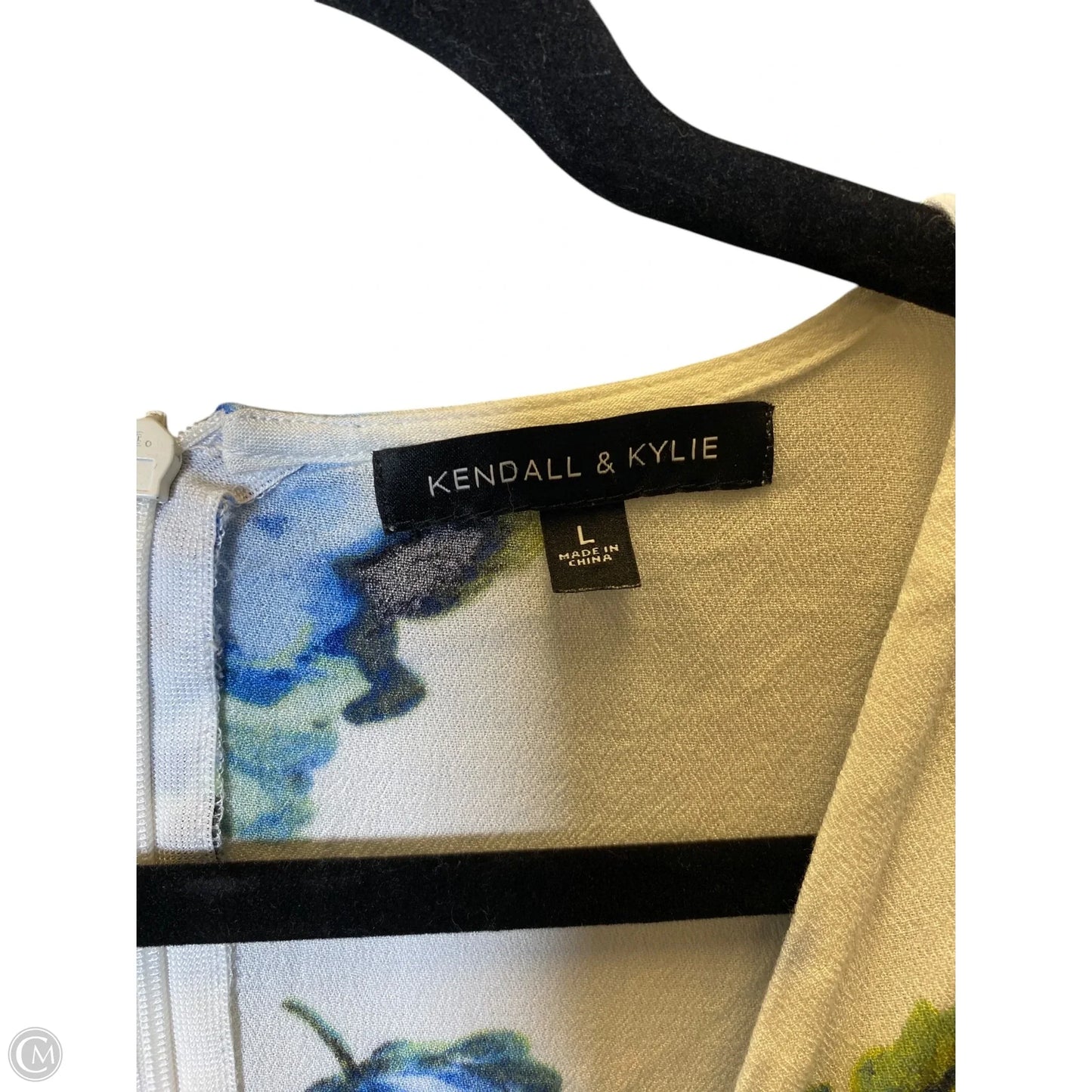 Romper By Clothes Mentor In Blue & White, Size: L