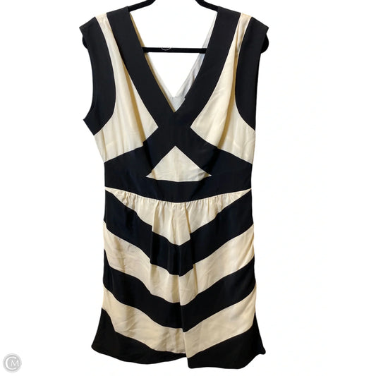 Dress Casual Midi By Bcbgmaxazria In Black & Cream, Size: L