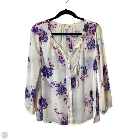 Top Long Sleeve By Lucky Brand In Floral Print, Size: S