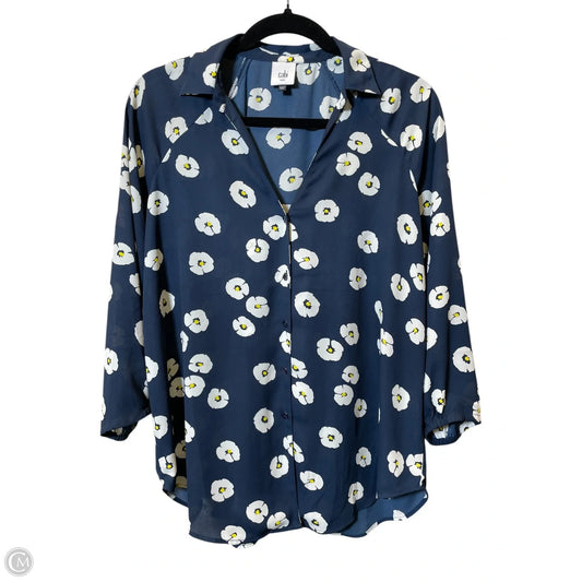 Blouse 3/4 Sleeve By Cabi In Navy, Size: XXS