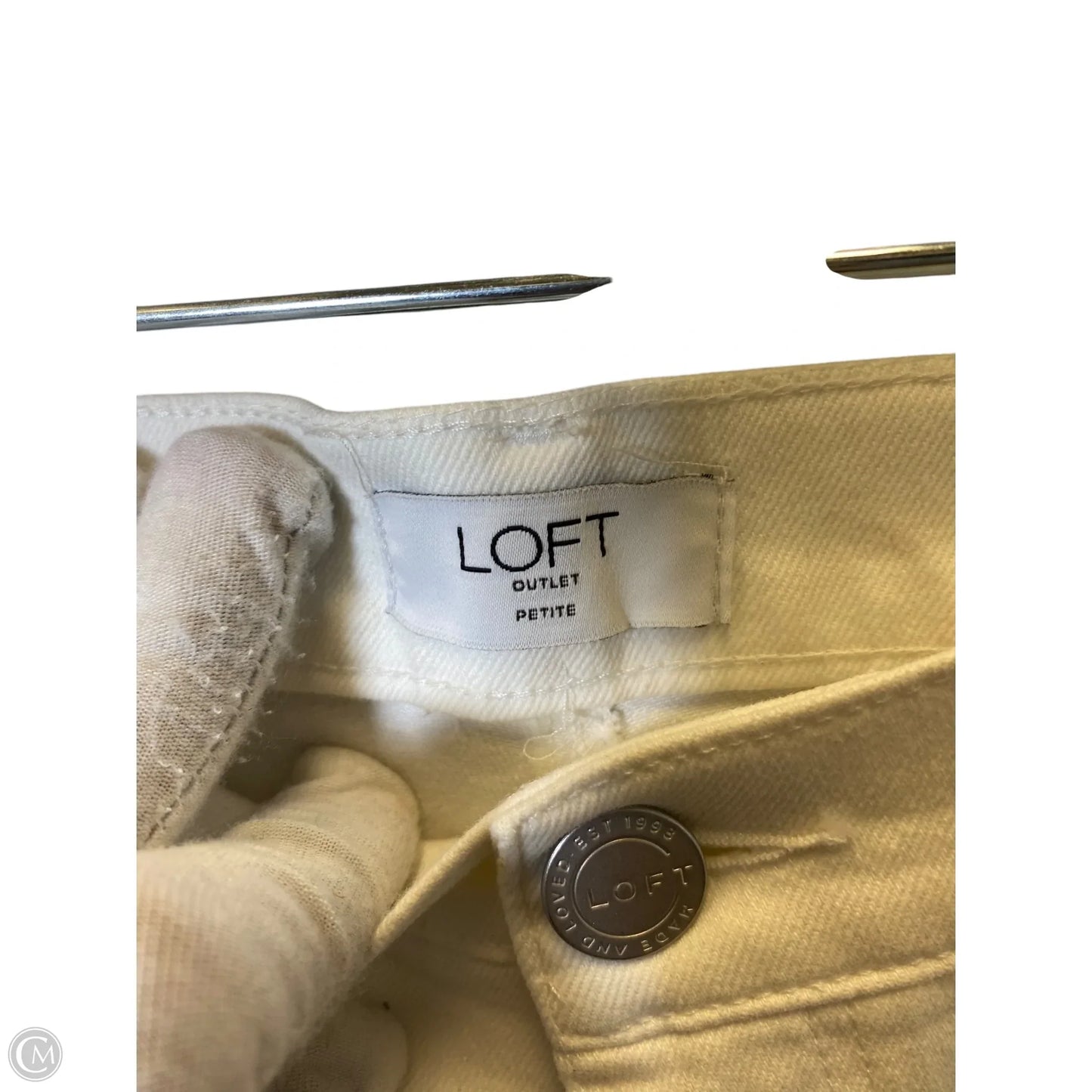 Jeans Skinny By Loft In White, Size: 4