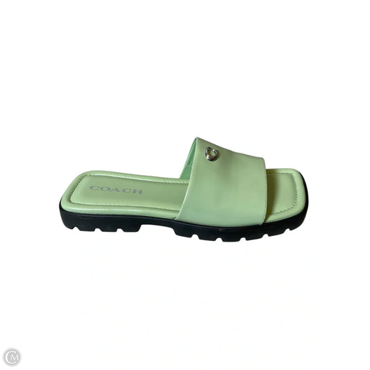 Sandals Designer By Coach In Green, Size: 7.5