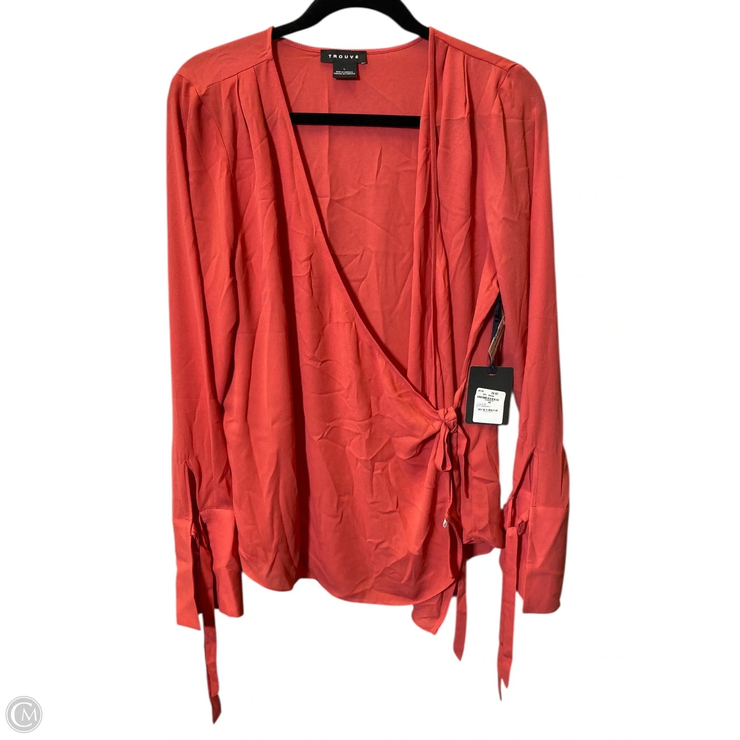 Blouse Long Sleeve By Trouve In Peach, Size: L