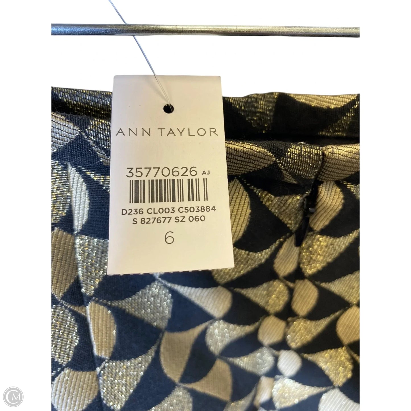 Skirt Maxi By Ann Taylor In Black & Gold, Size: 6