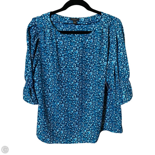 Top 3/4 Sleeve By Ann Taylor In Blue, Size: M
