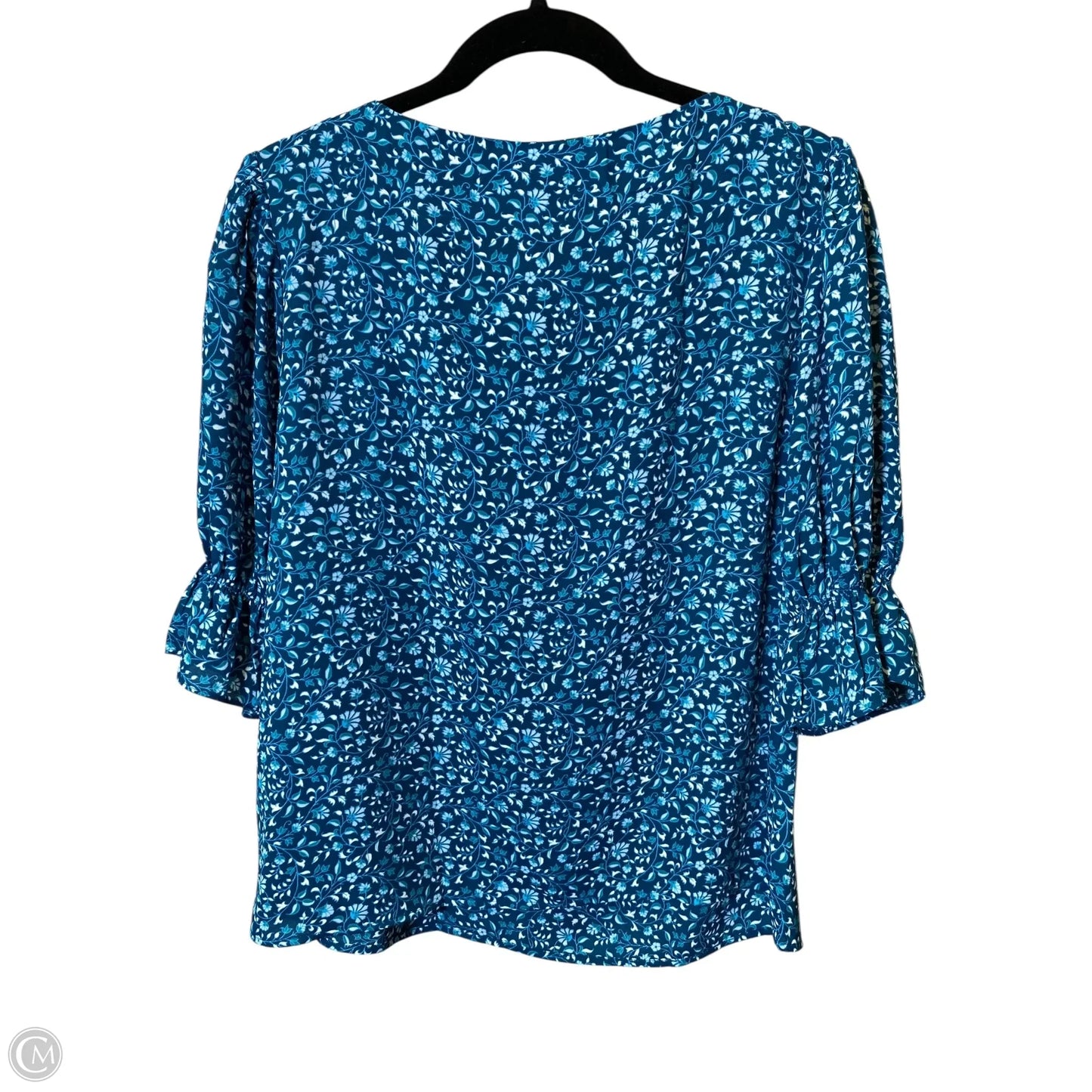 Top 3/4 Sleeve By Ann Taylor In Blue, Size: M