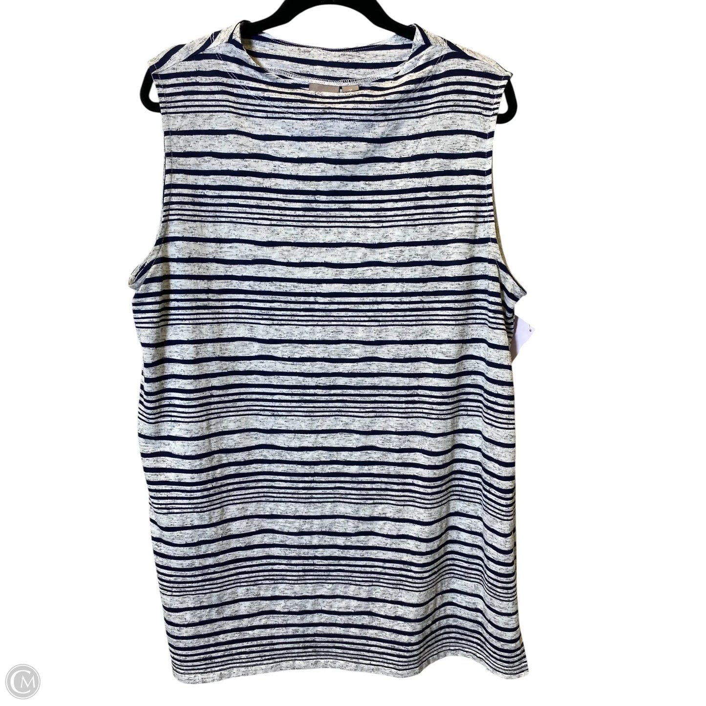 Top Sleeveless By Chicos In Blue & Grey, Size: Xl