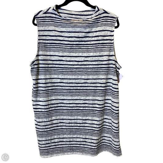 Top Sleeveless By Chicos In Blue & Grey, Size: Xl