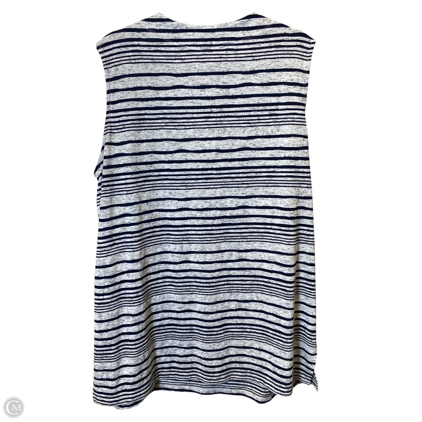 Top Sleeveless By Chicos In Blue & Grey, Size: Xl