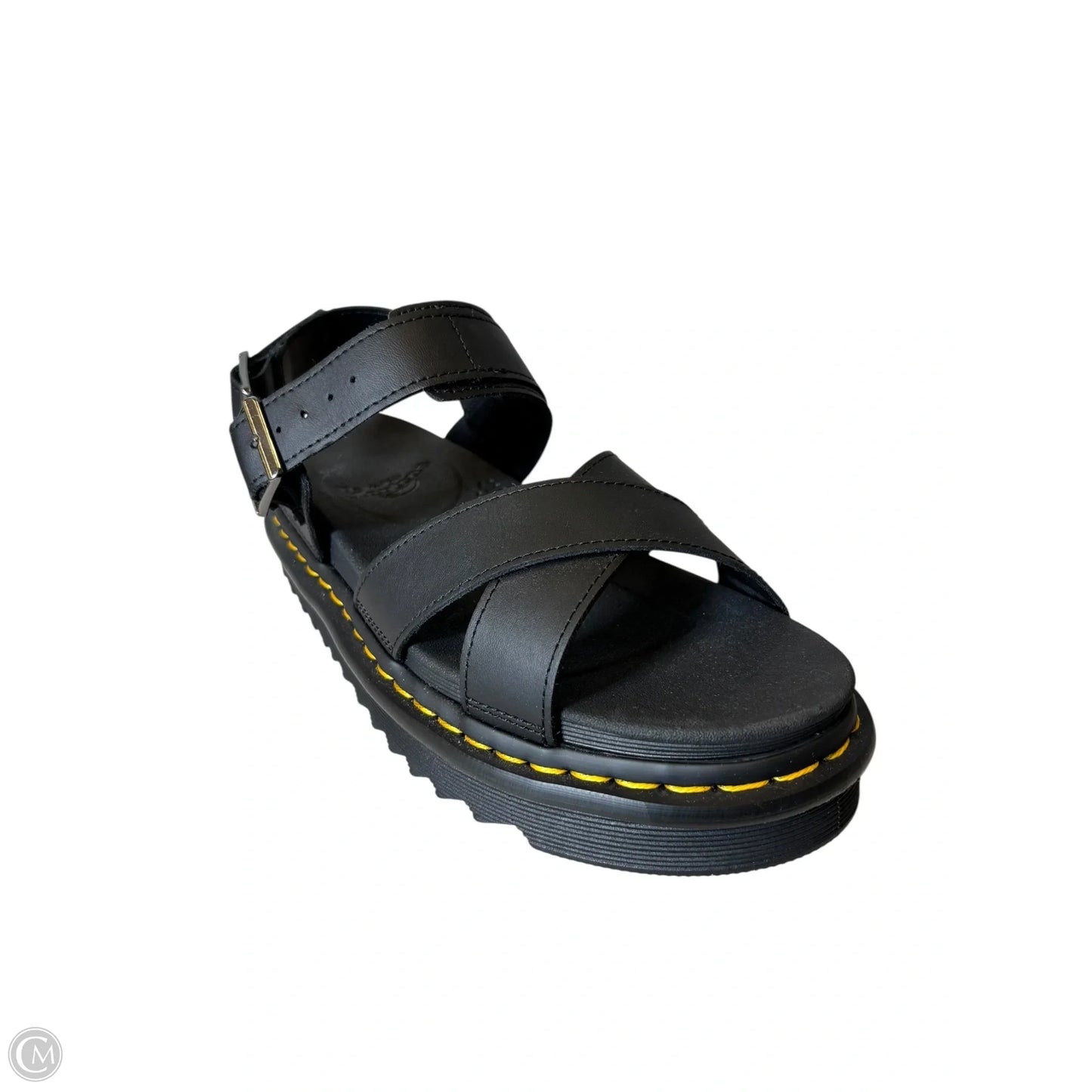 Sandals Heels Platform By Dr Martens In Black & Yellow, Size: 8