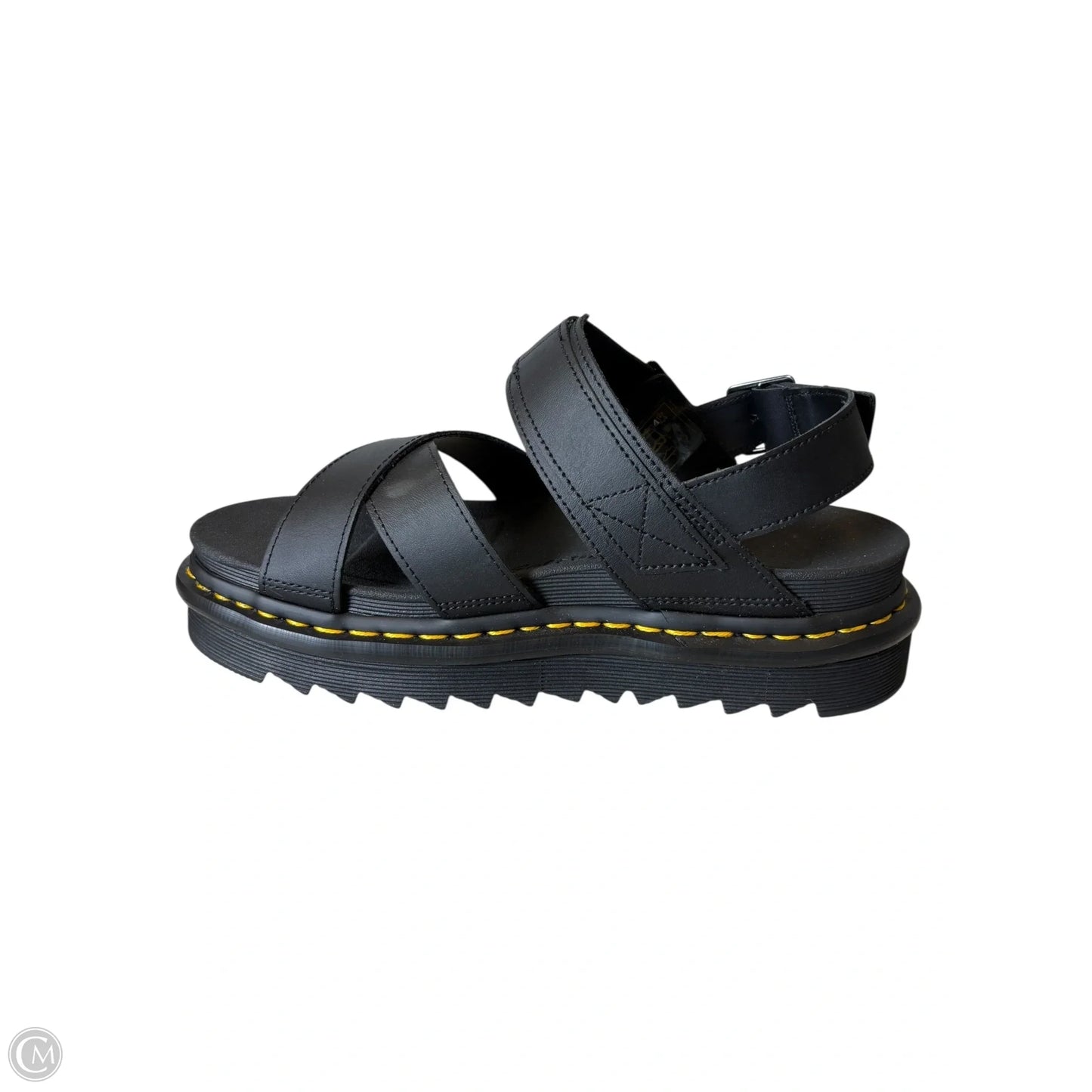 Sandals Heels Platform By Dr Martens In Black & Yellow, Size: 8