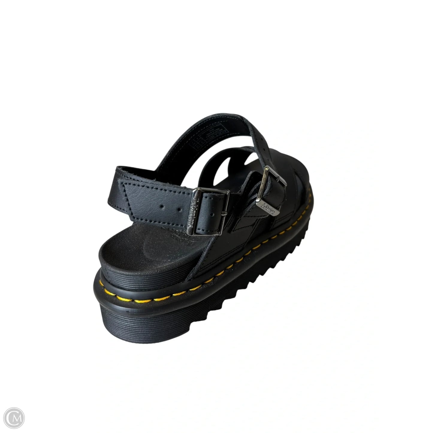 Sandals Heels Platform By Dr Martens In Black & Yellow, Size: 8