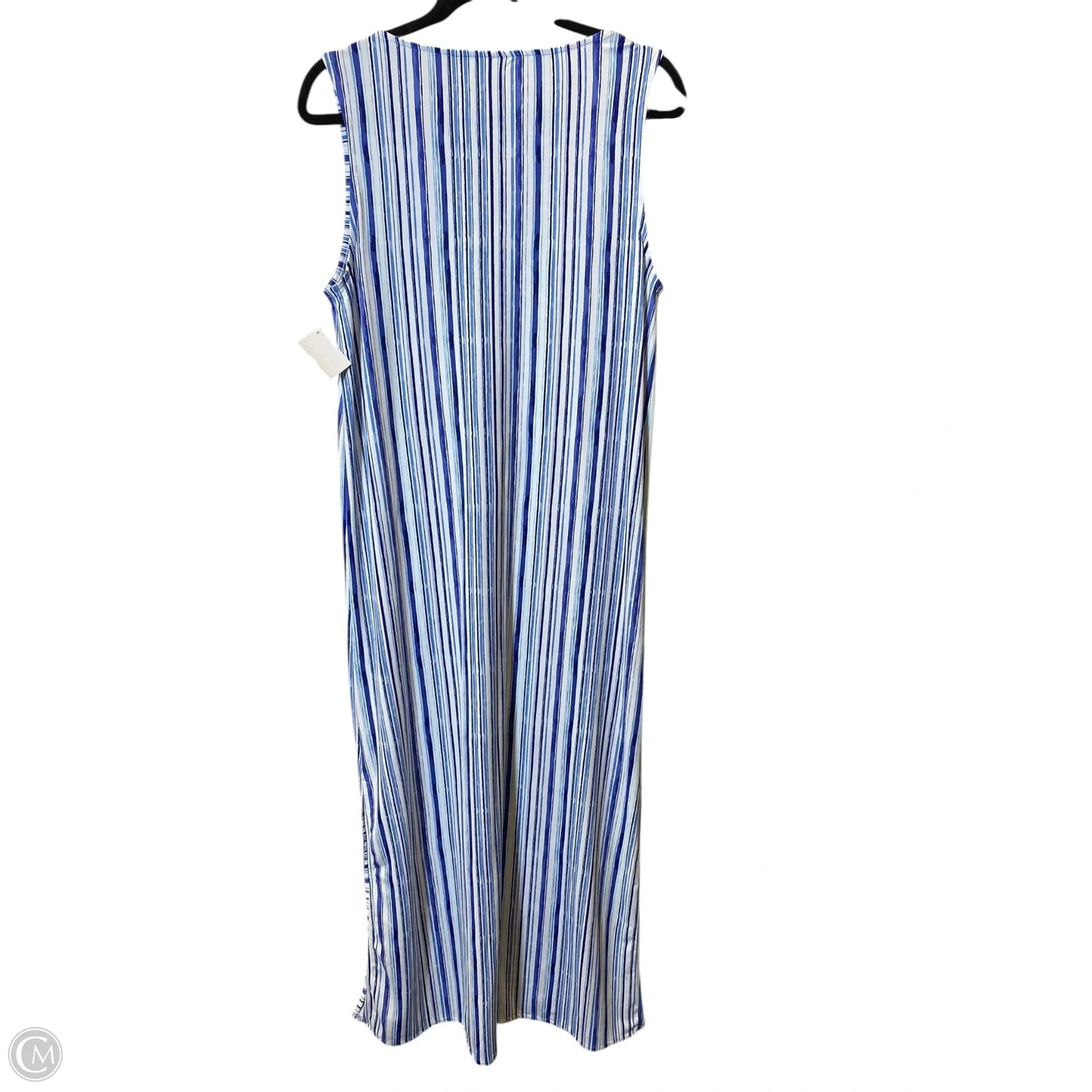 Dress Casual Maxi By Talbots In Blue & White, Size: L