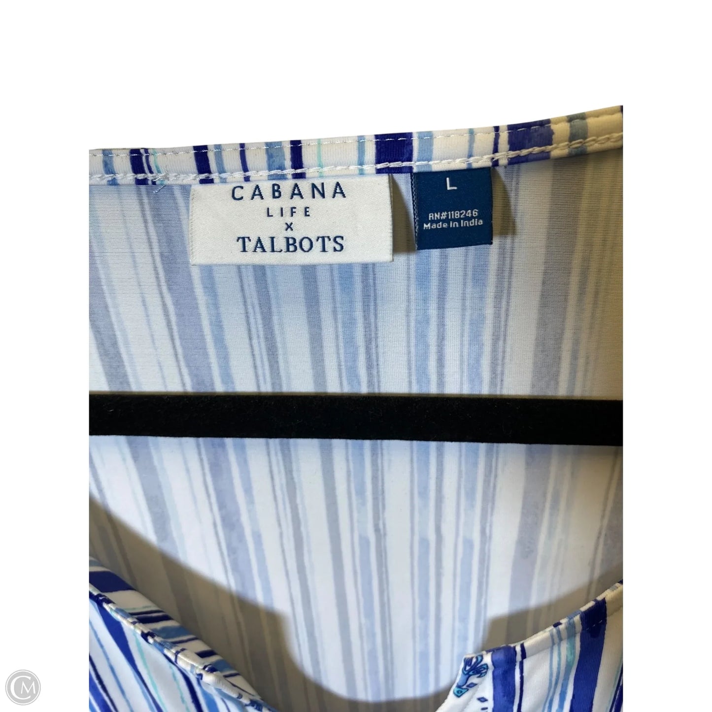 Dress Casual Maxi By Talbots In Blue & White, Size: L