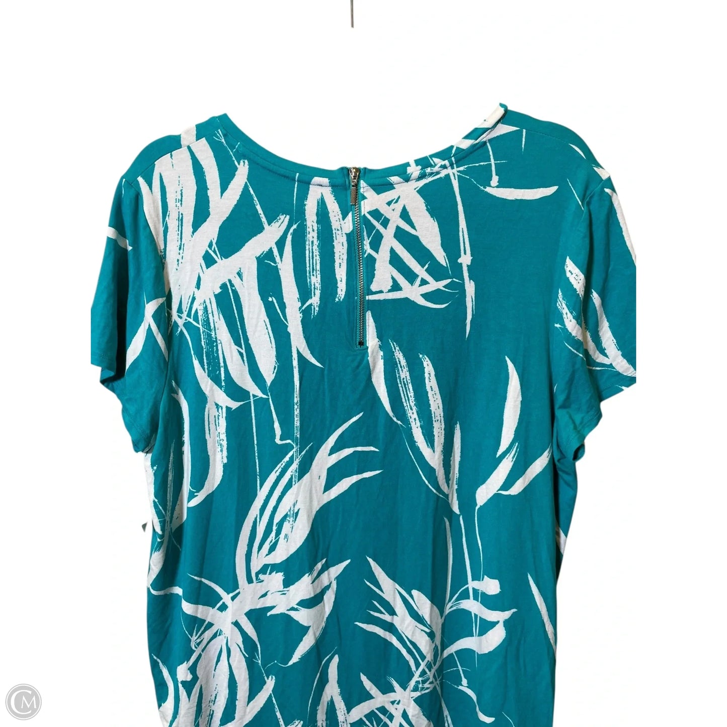 Top Short Sleeve By Chicos In Aqua, Size: Xl