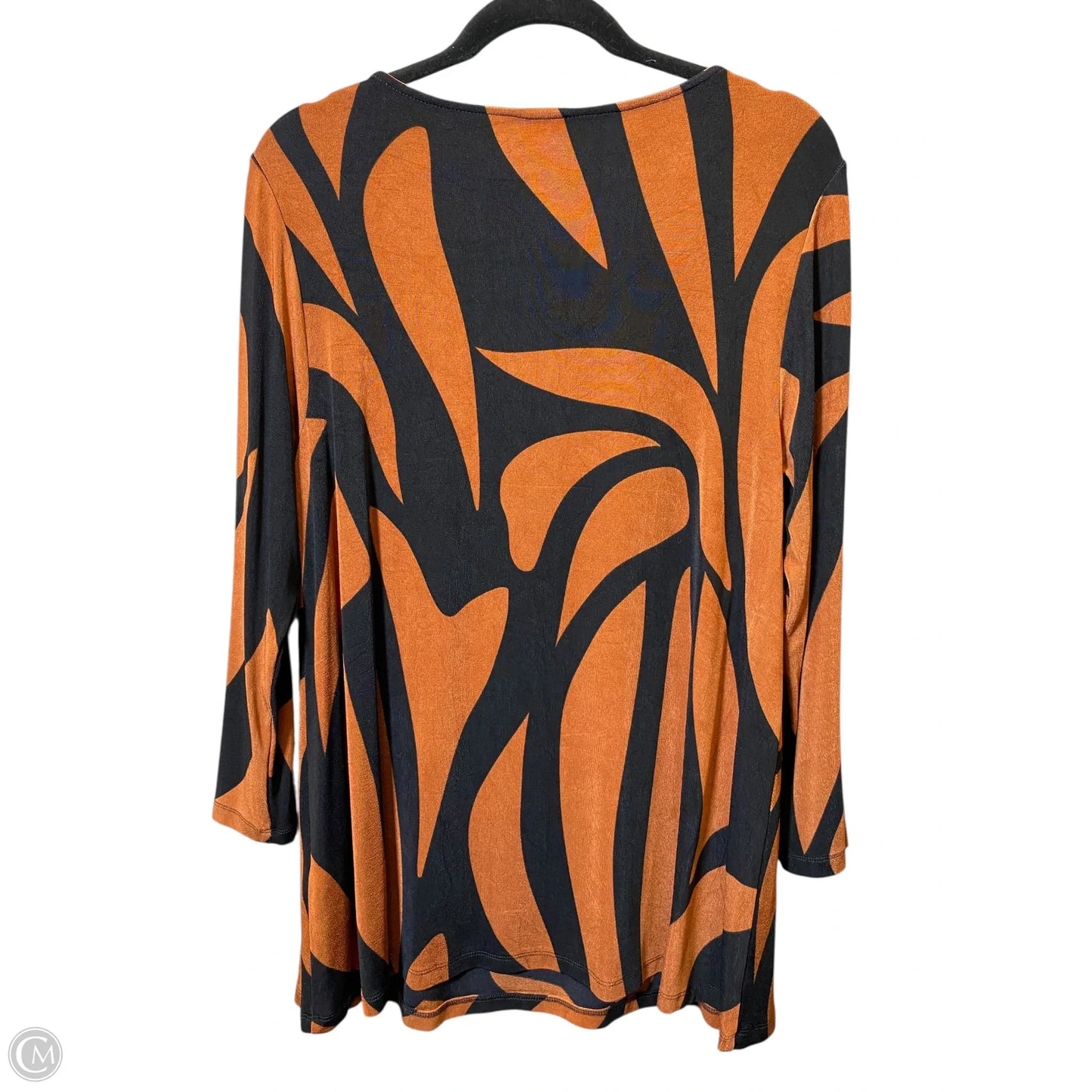 Top Long Sleeve By Chicos In Black & Orange, Size: L