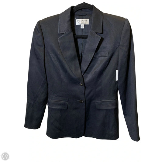 Blazer Luxury Designer By St John Collection In Black, Size:  2