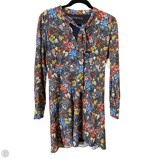 Dress Casual Midi By Zara In Floral Print, Size: L
