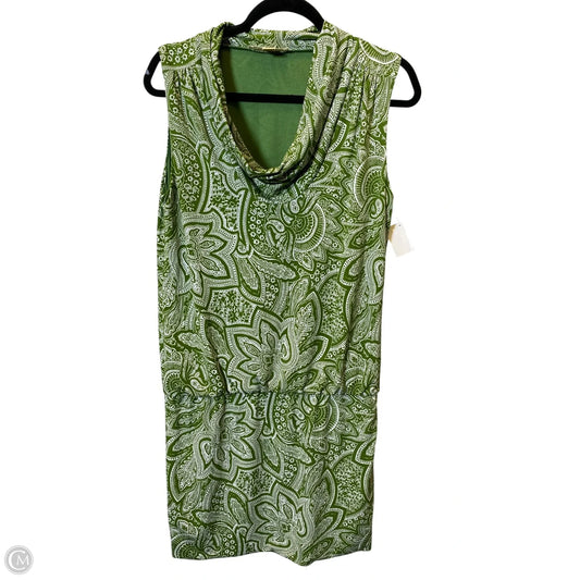 Dress Casual Midi By Michael By Michael Kors In Green & White, Size: M