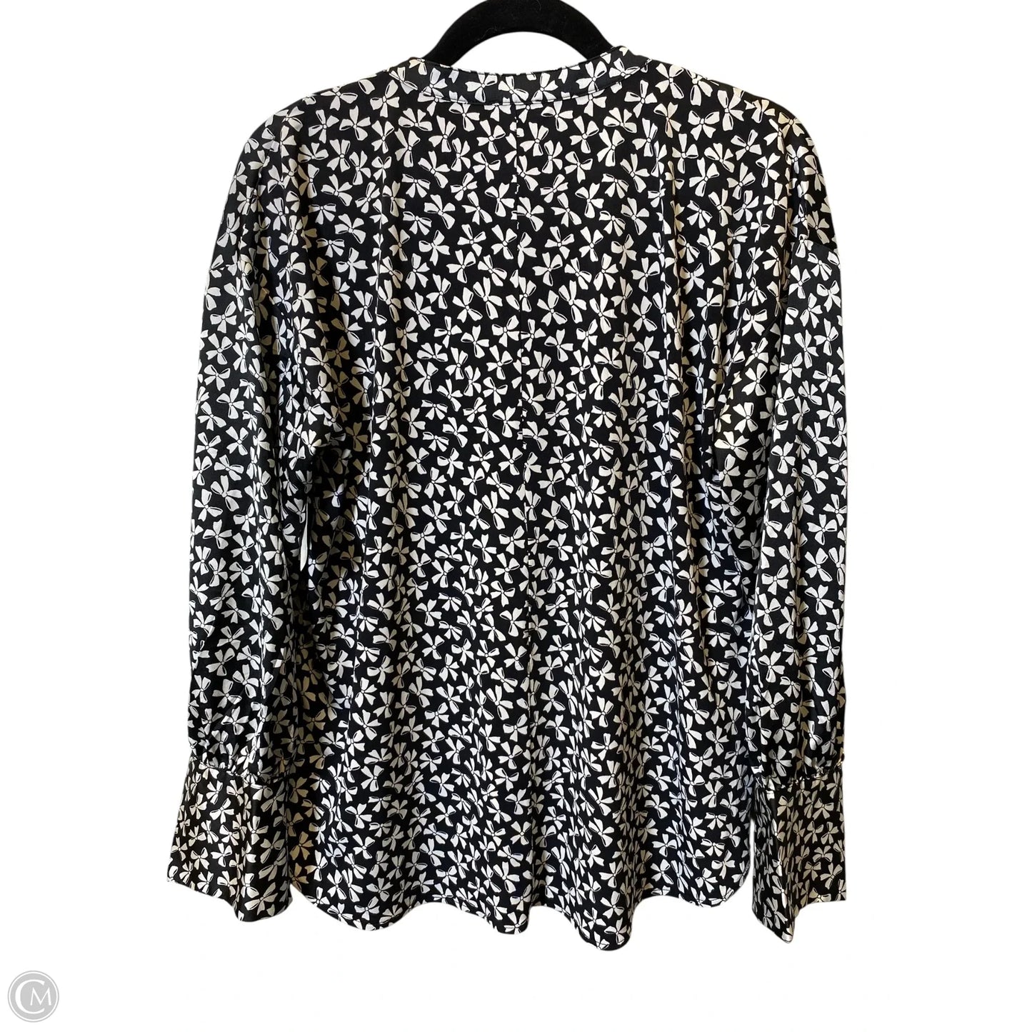 Top Long Sleeve By Ann Taylor In Black & White, Size: L