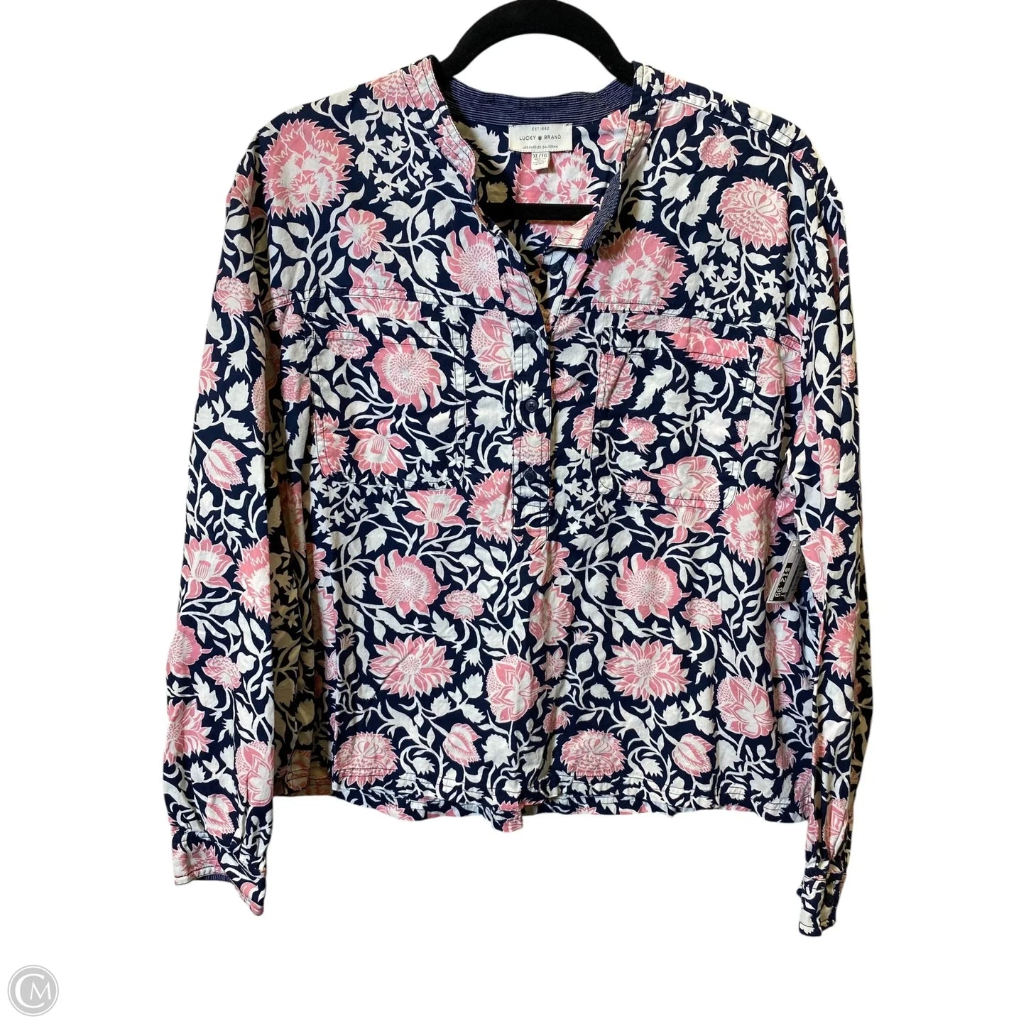 Top Long Sleeve By Lucky Brand In Floral Print, Size: Xl
