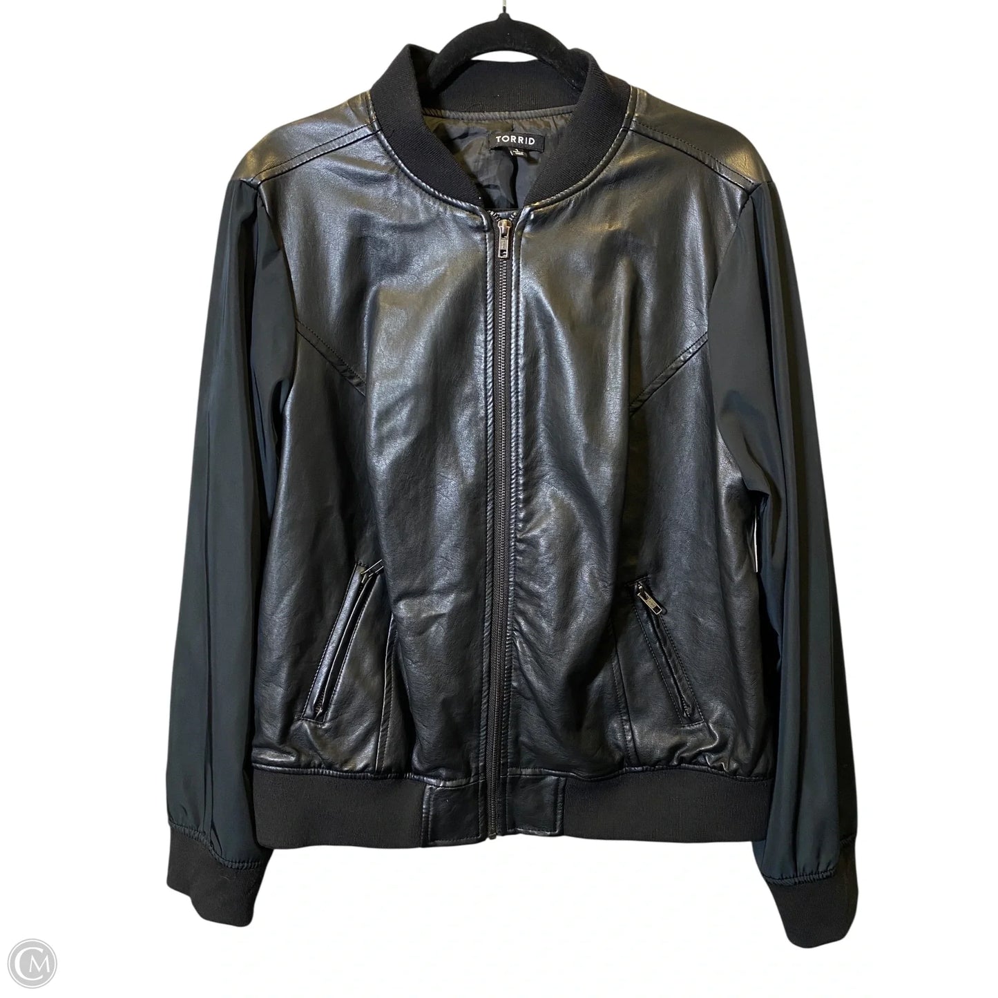 Jacket Leather By Torrid In Black, Size: 1x