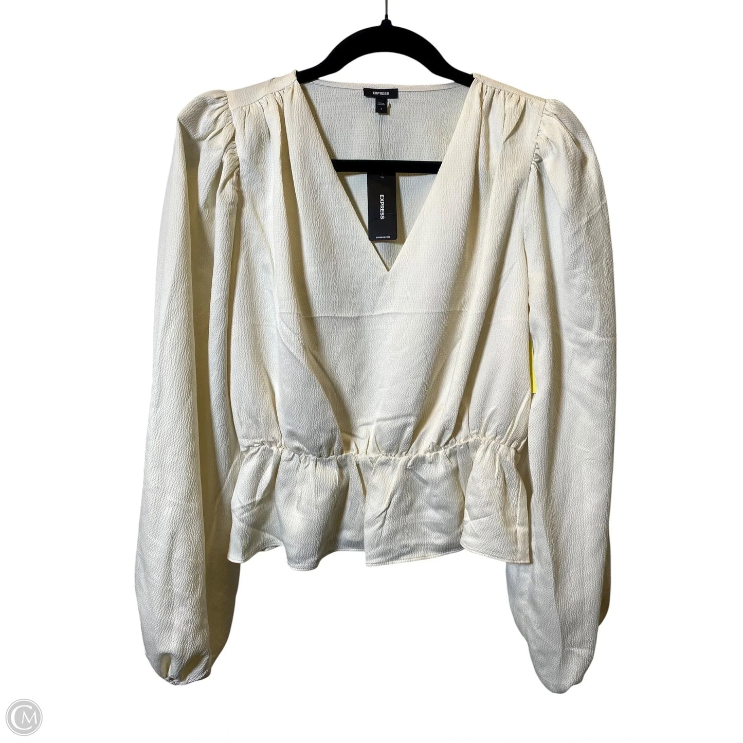 Top Long Sleeve By Express In Cream, Size: S