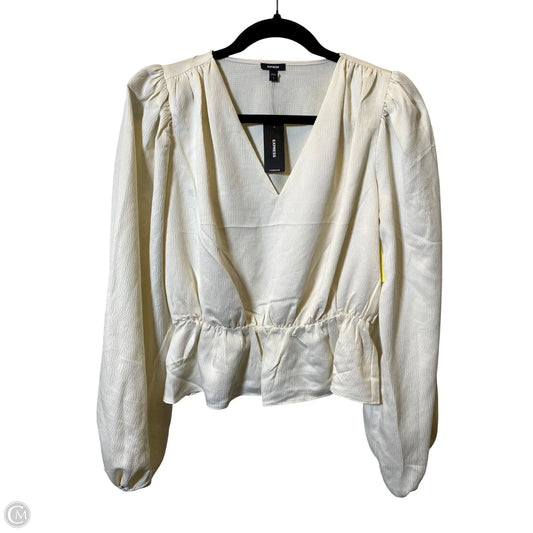 Top Long Sleeve By Express In Cream, Size: S