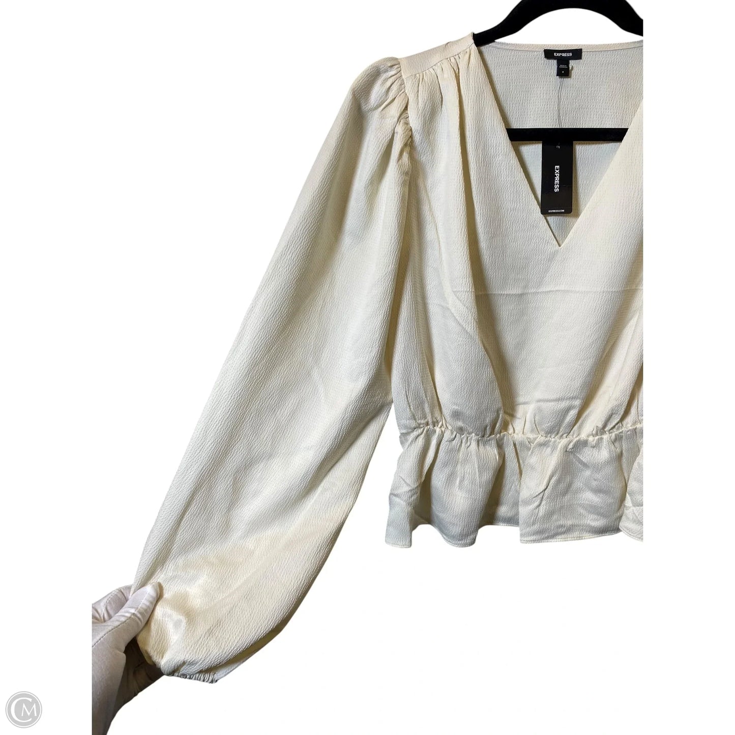 Top Long Sleeve By Express In Cream, Size: S