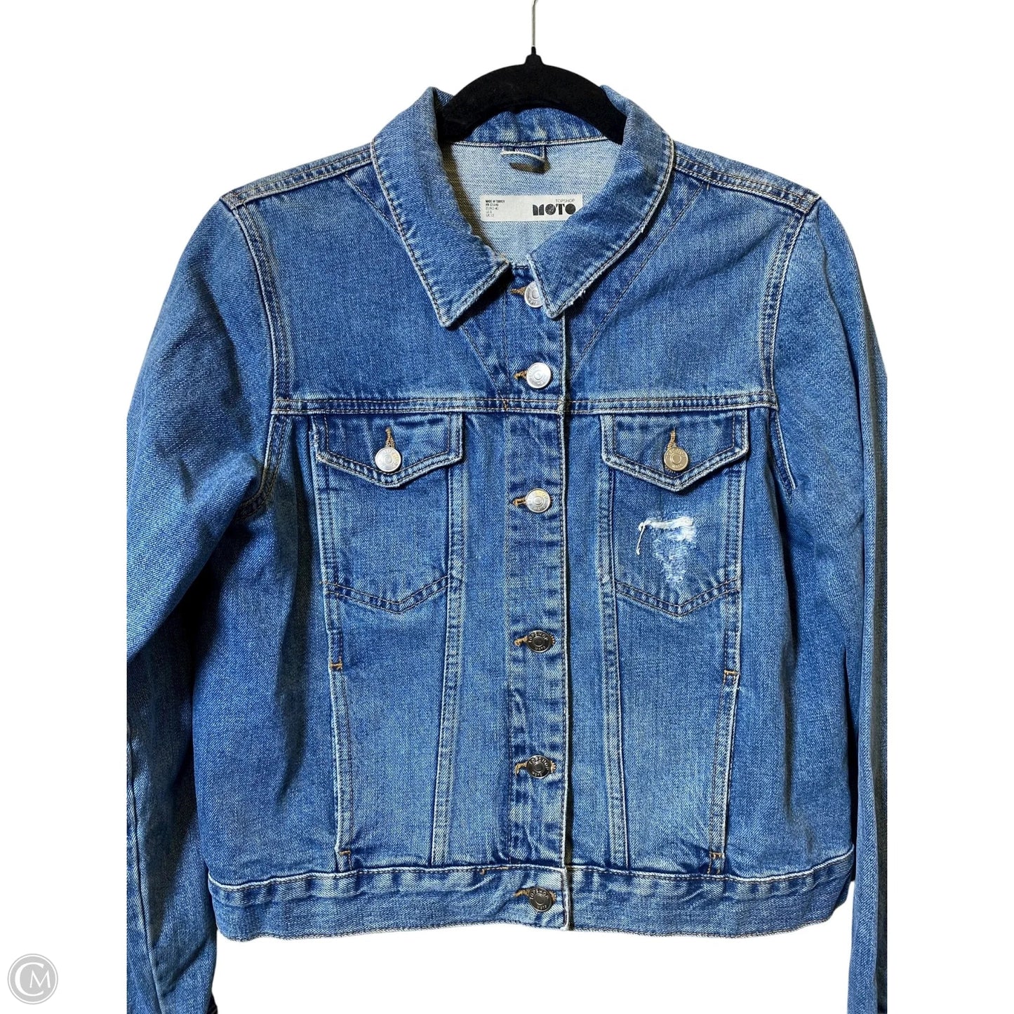 Jacket Denim By Top Shop In Blue Denim, Size: 8