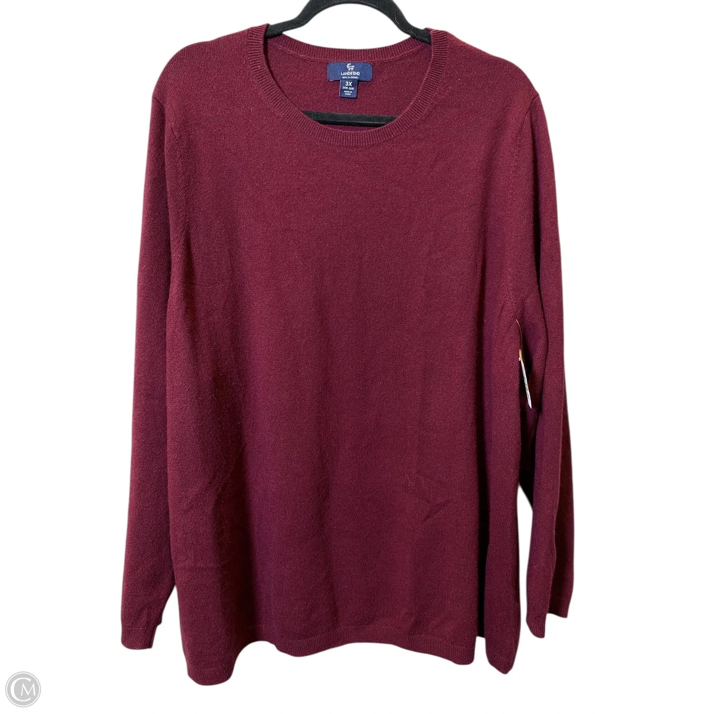 Sweater Cashmere By Lands End In Maroon, Size: 3x