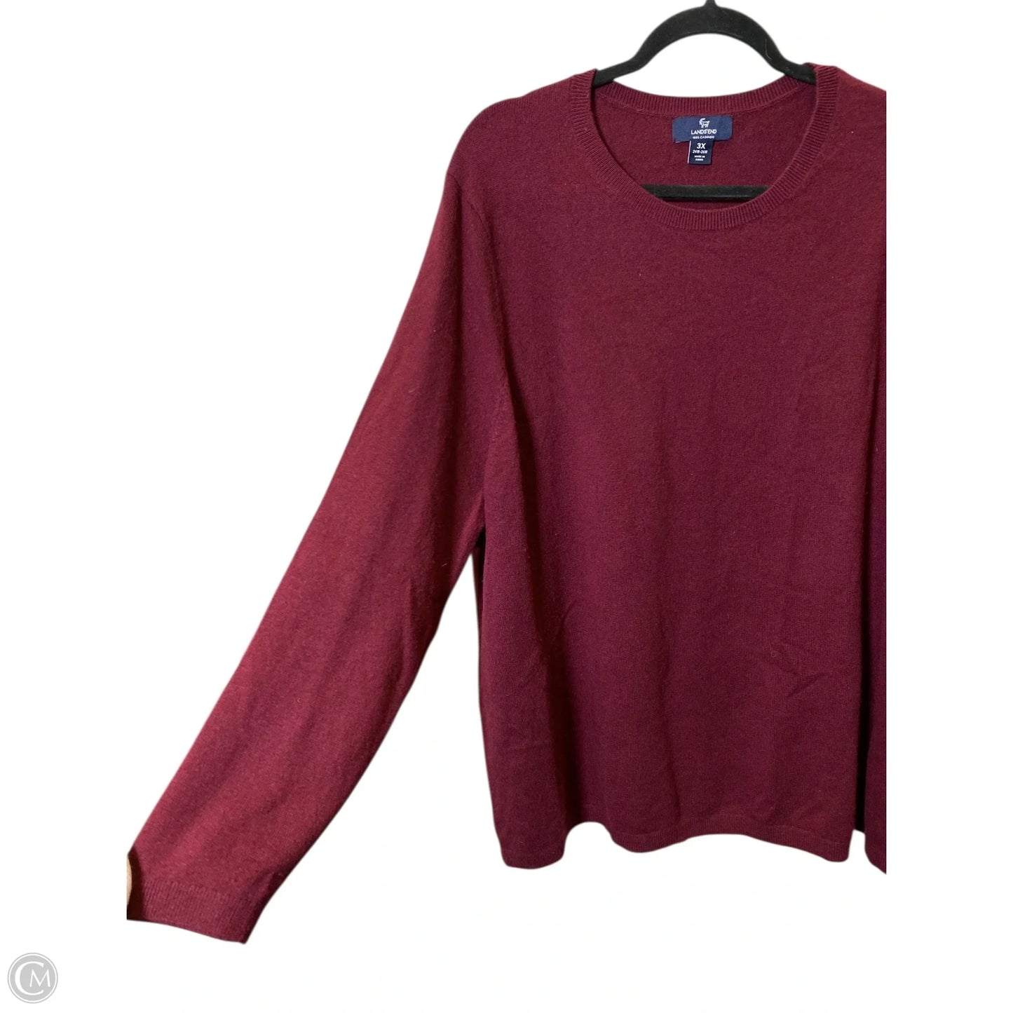 Sweater Cashmere By Lands End In Maroon, Size: 3x