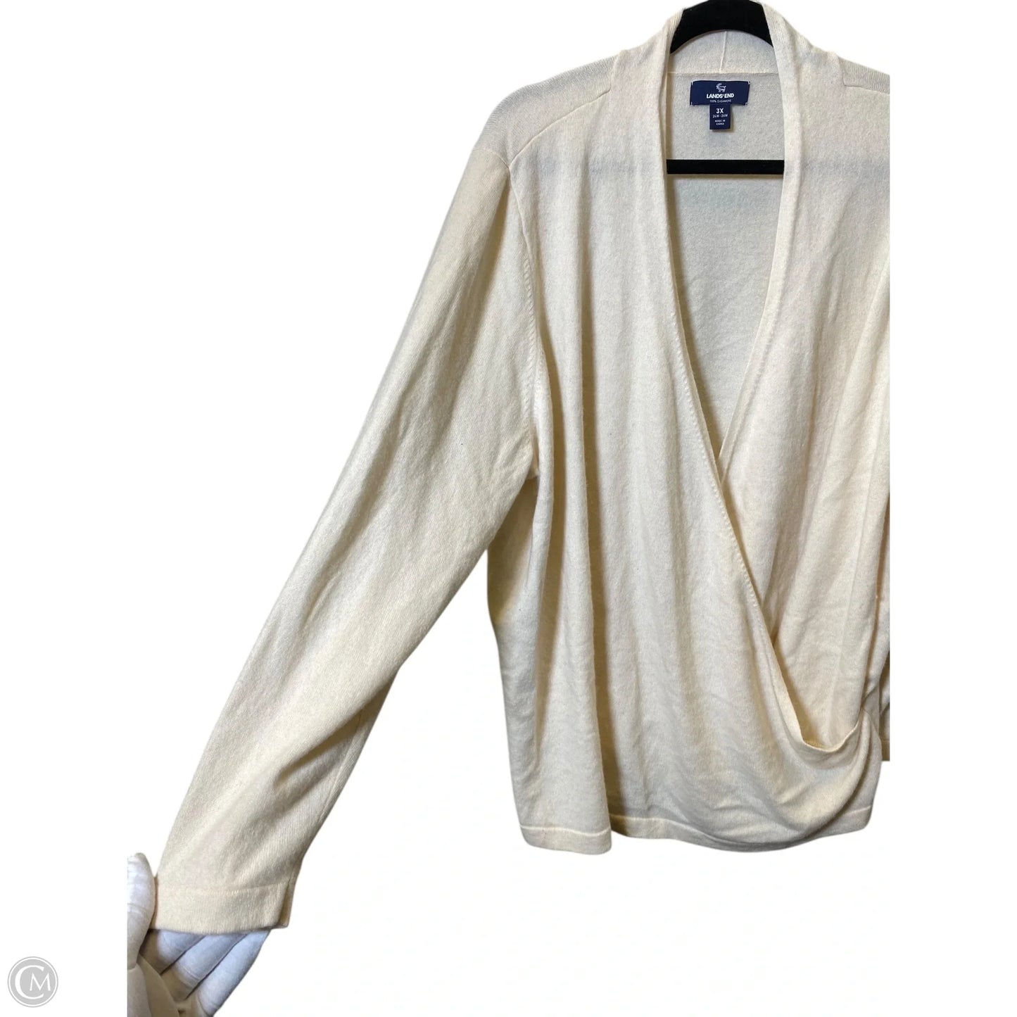 Sweater Cashmere By Lands End In Beige, Size: 3x