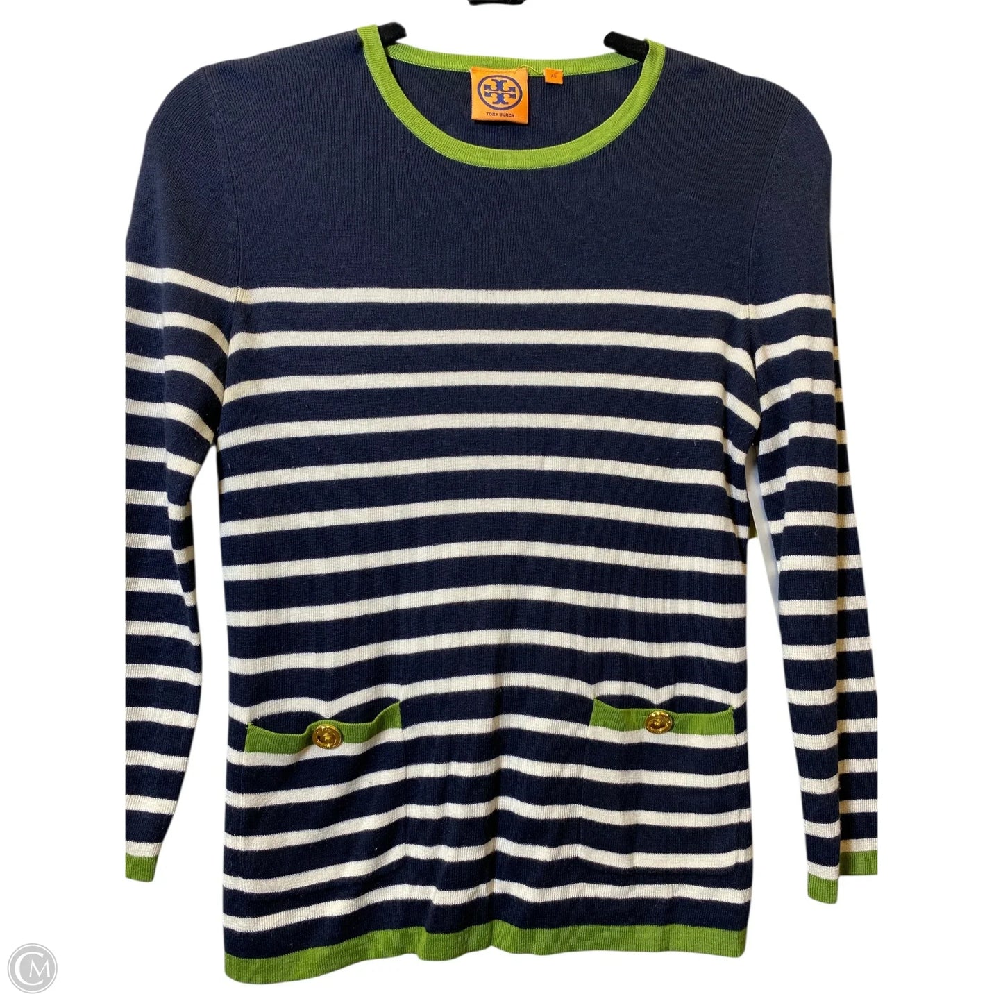Top Long Sleeve Designer By Tory Burch In Striped Pattern, Size: Xs