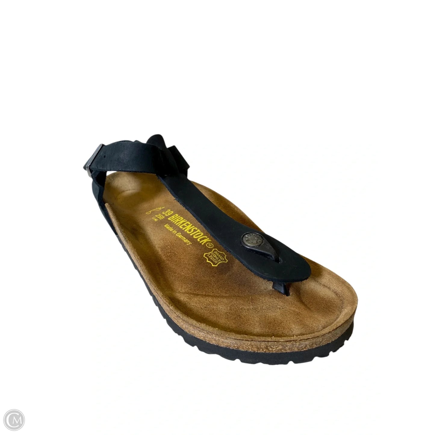 Sandals Flats By Birkenstock In Black & Tan, Size: 8