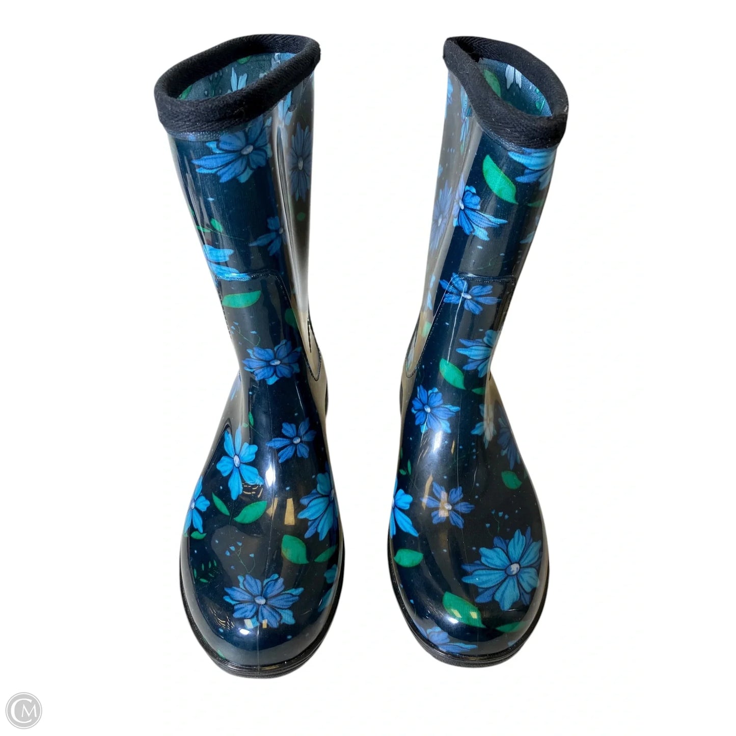 Boots Rain By Clothes Mentor In Floral Print, Size: 7
