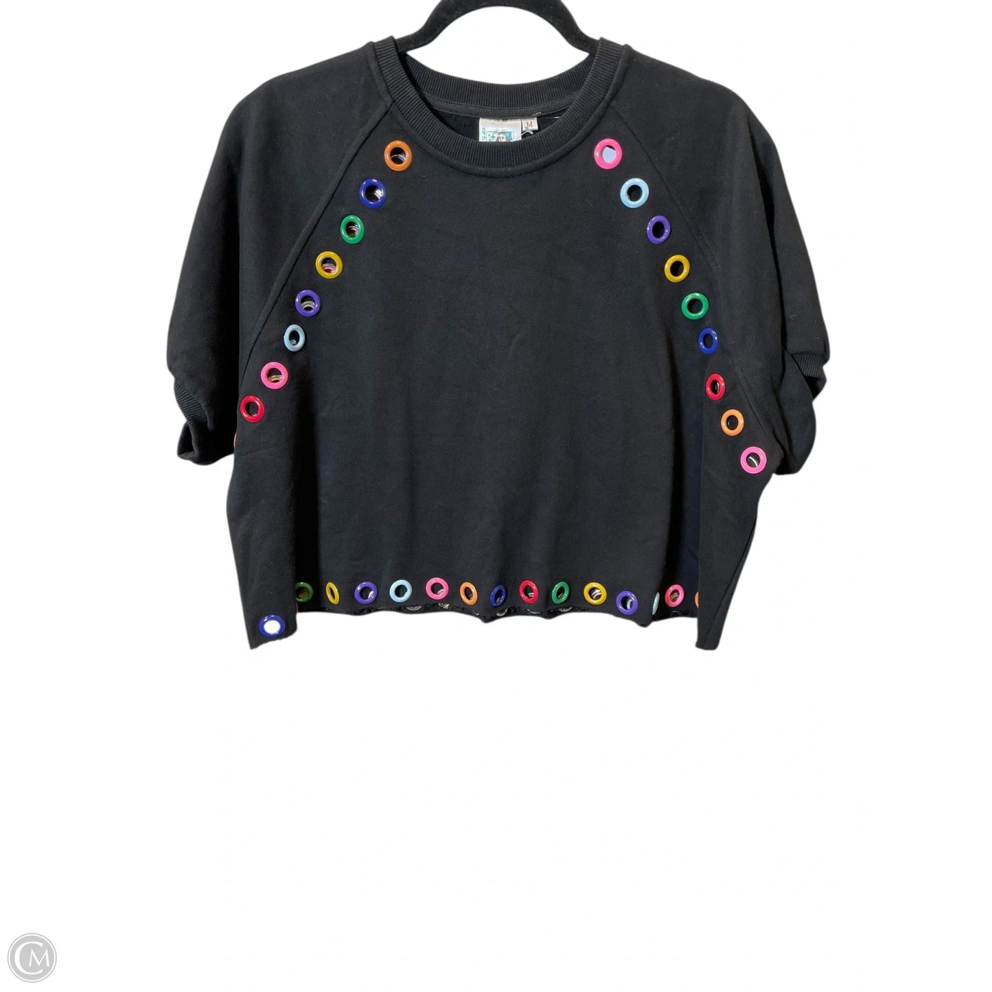 Top Short Sleeve By Clothes Mentor In Black, Size: M