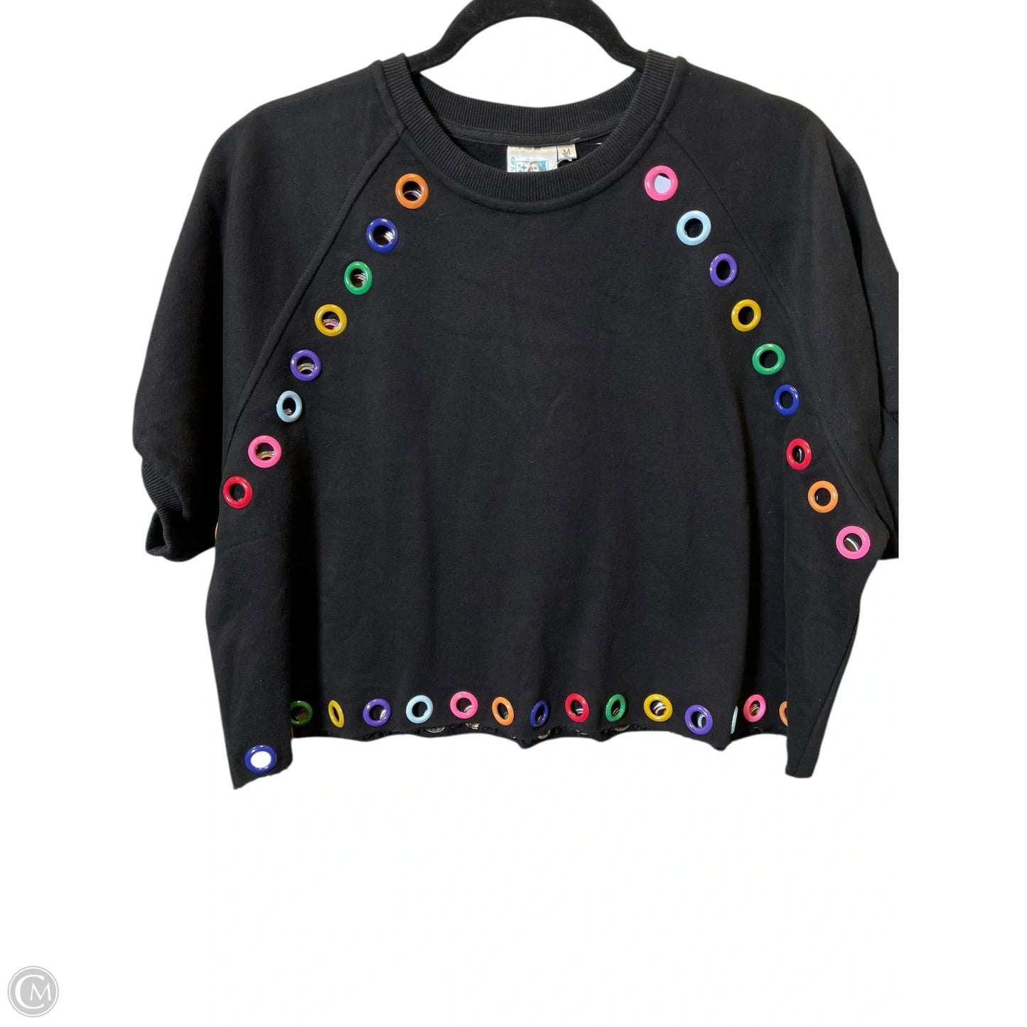 Top Short Sleeve By Clothes Mentor In Black, Size: M