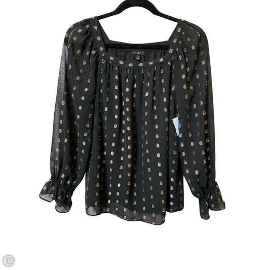 Top Long Sleeve By Talbots In Black & Gold, Size: M