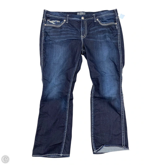 Jeans Boot Cut By Silver In Blue Denim, Size: 18