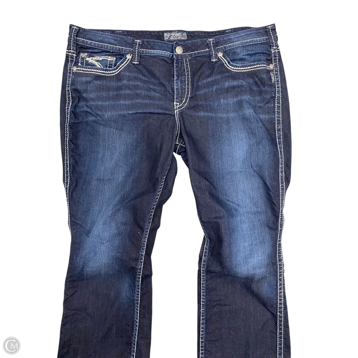 Jeans Boot Cut By Silver In Blue Denim, Size: 18