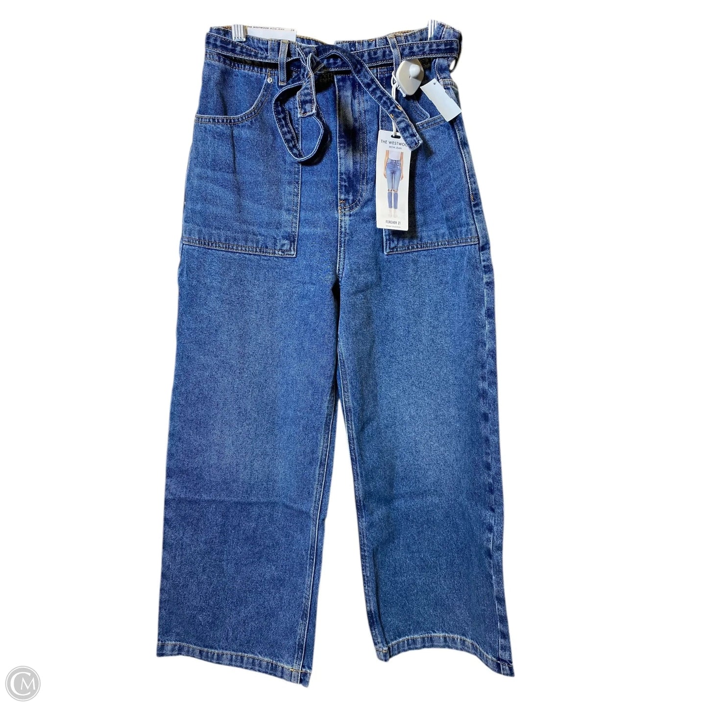 Jeans Straight By Forever 21 In Blue Denim, Size: 6